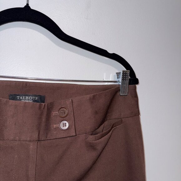 Talbots Brown Petite Dress Pants Signature Fit Womens Office Wear Size 8 P - Picture 2 of 5